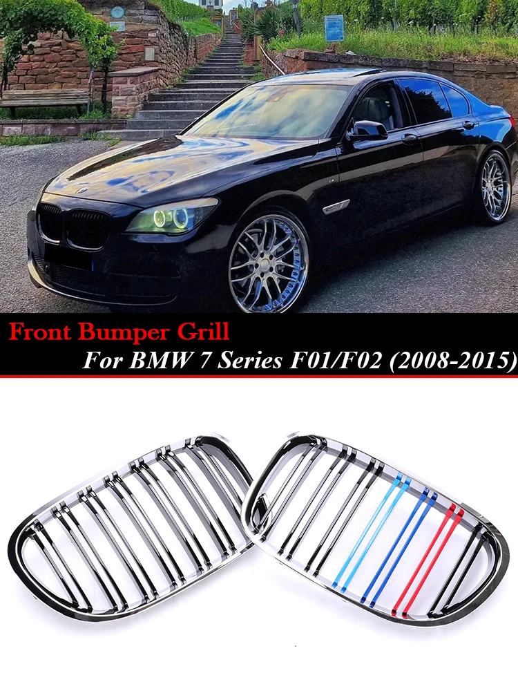 

Front Kidney Chrome Black Grill Facelift Racing Intake Low Grille For BMW 7 Series F01 F02 2008-2015 730d 740d 750d Accessories