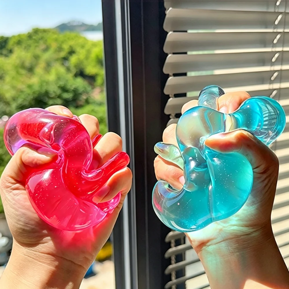 Shapeable Ultra Clear Maltose Donut Stress Ball Squishy Toy Slow Rebound Stress Relief Fidget Toy for Anxiety Stress Reliever view 3