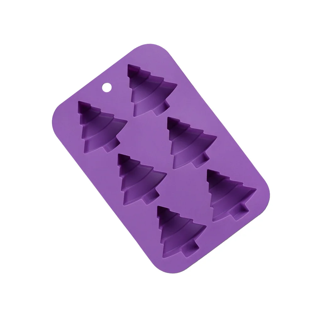 Moldes para decoración de pasteles de árbol de Navidad, silicona de calidad alimentaria, seguro, saludable, suave, duradero, Color aleatorio, molde de silicona para árbol de Navidad