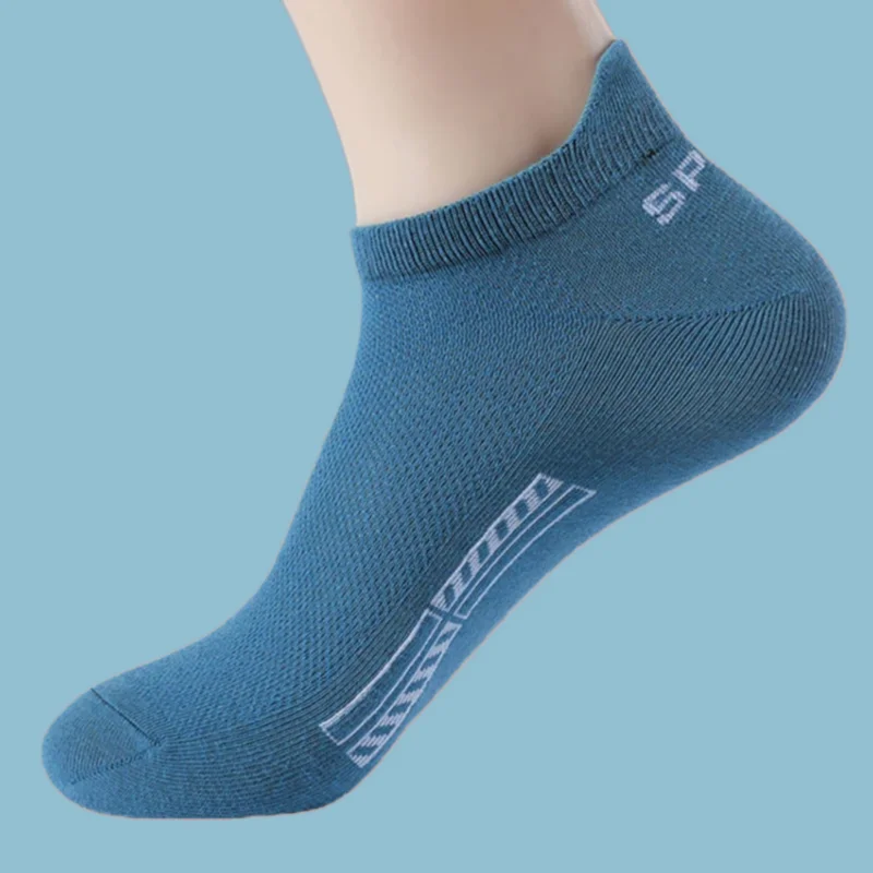 5/10 Pairs Fashion Men's High Quality Short Ankle Socks Breathable Mesh Sports Compression Summer Comfortable Low-Cut Boat Socks