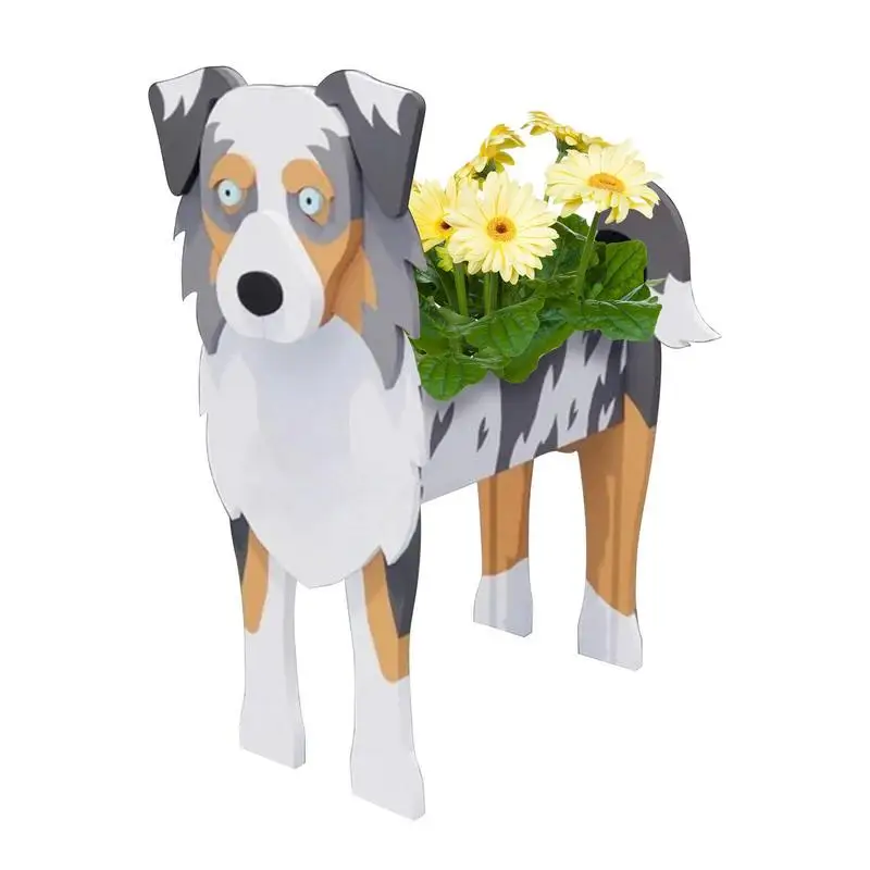 

Australian Shepherd Dog Vase Pots DIY PVC Flower Planters Garden Dog Garden Planter Planter Decor Dog Pot Flower Shape Home