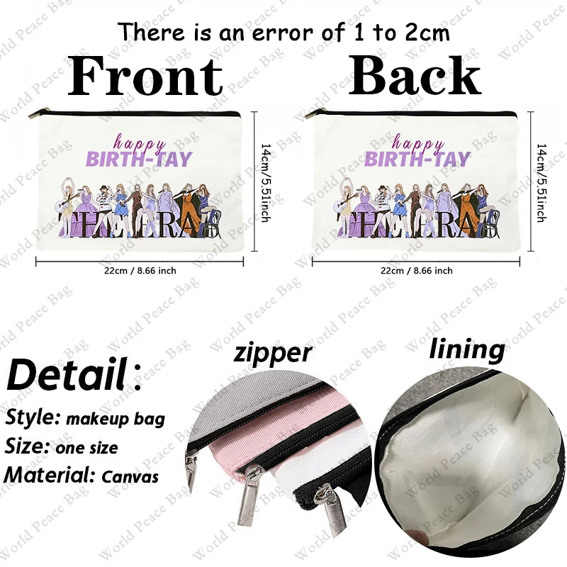 1 pc the era tour Singer Makeup Bags Tour Inspired Merch Cosmetics Bag for Fans Gifts Accessories pattern Makeup Bag, Travel To