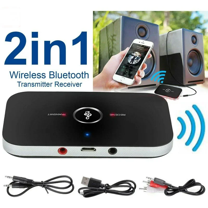 B6 Bluetooth 5.0 Transmitter Receiver Wireless Audio Adapter Dongle 3.5mm Jack RCA AUX Music Receiver Sender For PC Car Speaker