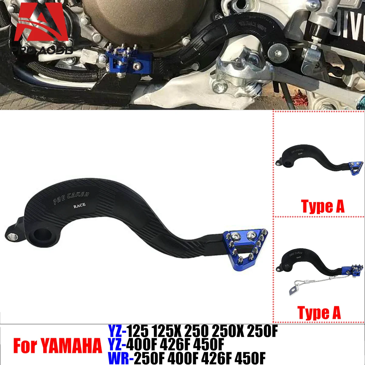 Motorcycle CNC Rear Brake Pedal Lever For Yamaha YZ125 YZ125X YZ250 YZ250X YZ250F YZ400F YZ426F YZ450F WR250F 400F WR426F WR450F