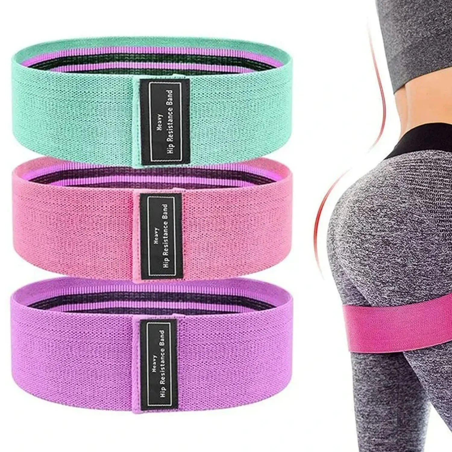 1/2/3PCS Elastic Bands Fitness Resistance Bands Yoga Pilates  Circle Expander Bands Gym Training  Workout Equipment