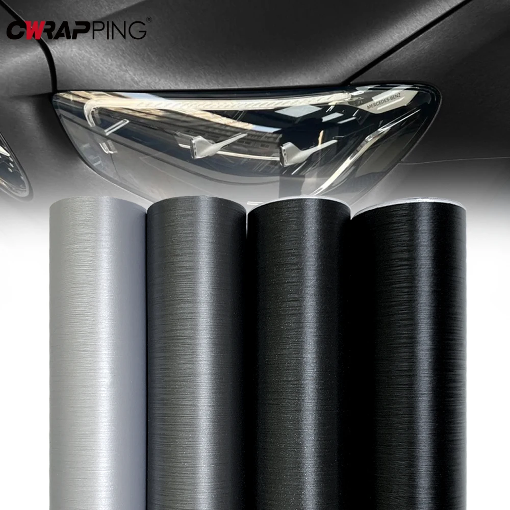 Car Sticker Vinyl Wrap Matt Brushed Aluminum Vinyl Wrap Film Self Adhesive Air Release Waterproof Protection for Car Accessories