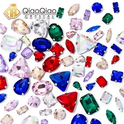 Sliver Claw Bulk Rhinestones Setting Shape Mix Clear Jelly Candy AB Glass Crystal Sew On Rhinestone Wedding Dress Shoes Bags DIY