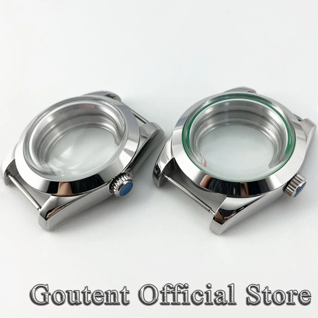 Goutent 36mm 39mm Silver Dome glass Watch Case Fit NH35 NH36 MIYOTA 8215 821A DG2813 3804 ETA 2836 2824 PT5000 Movement