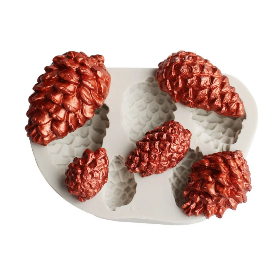 3D Christmas Pine Cones Silicone Pastry Mold DIY Kitchen Fondant ChocolateCake Decor Baking Tools Soap Candle Making Resin Mould