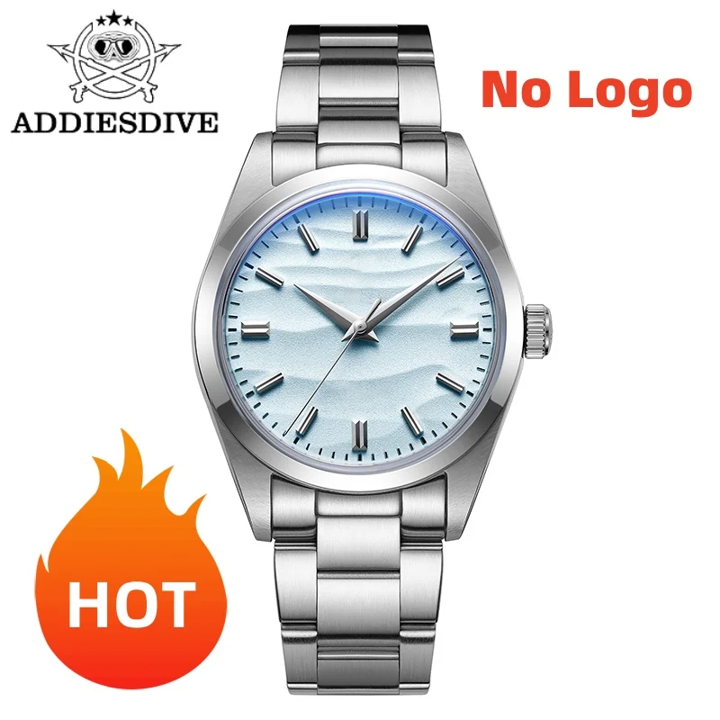 

ADDIESDIVE 36mm No logo Men's Watch Desert 3D Dial 316L Stainless Steel 10Bar Waterproof Relogios Masculino Quartz Watches