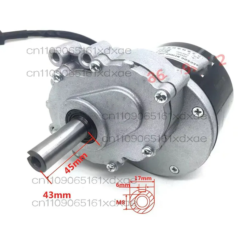 محرك فرشاة منخفض السرعة 250 وات 24 فولت مع محرك فرشاة تروس تيار مستمر بعمود ممتد للكرسي المتحرك