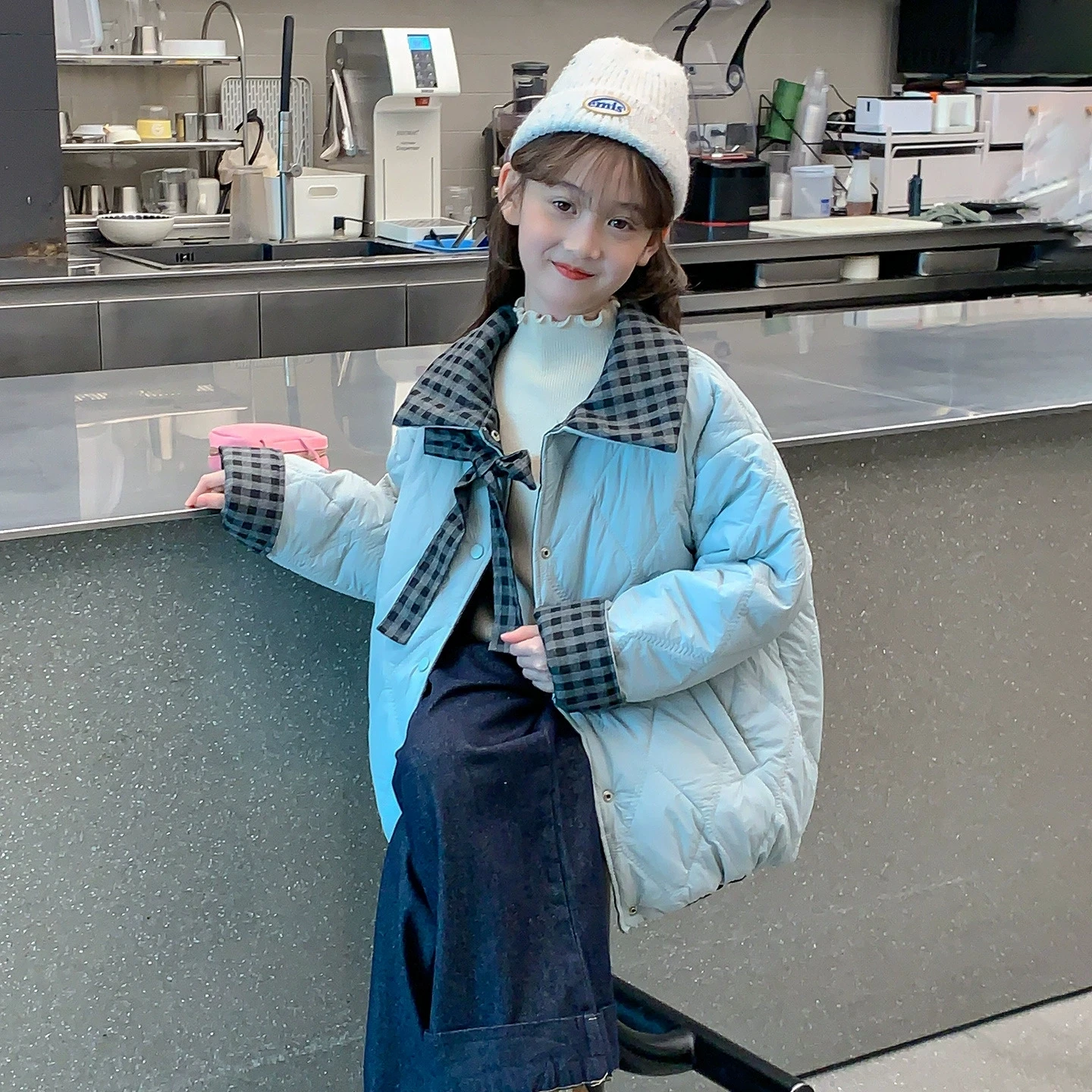 

Girls Autumn Winter Down Cotton Jacket 2025 New Fashion Girls Cotton Jacket Winter Thick Cotton Coat