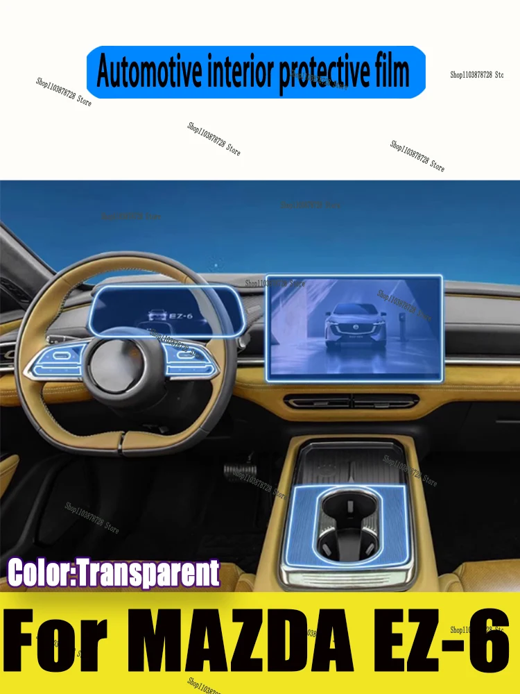

For MAZDA EZ-6 2024 2025 Panel Navigation Automotive Interior Screen TPU Protective Film Cover Anti-Scratch Sticker