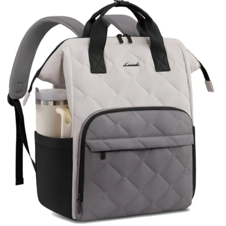 

Laptop Backpack for Women, Work Travel Backpack Purse, Puffer Quilted Laptop Backpack Casual Daypack for Nurse Teacher