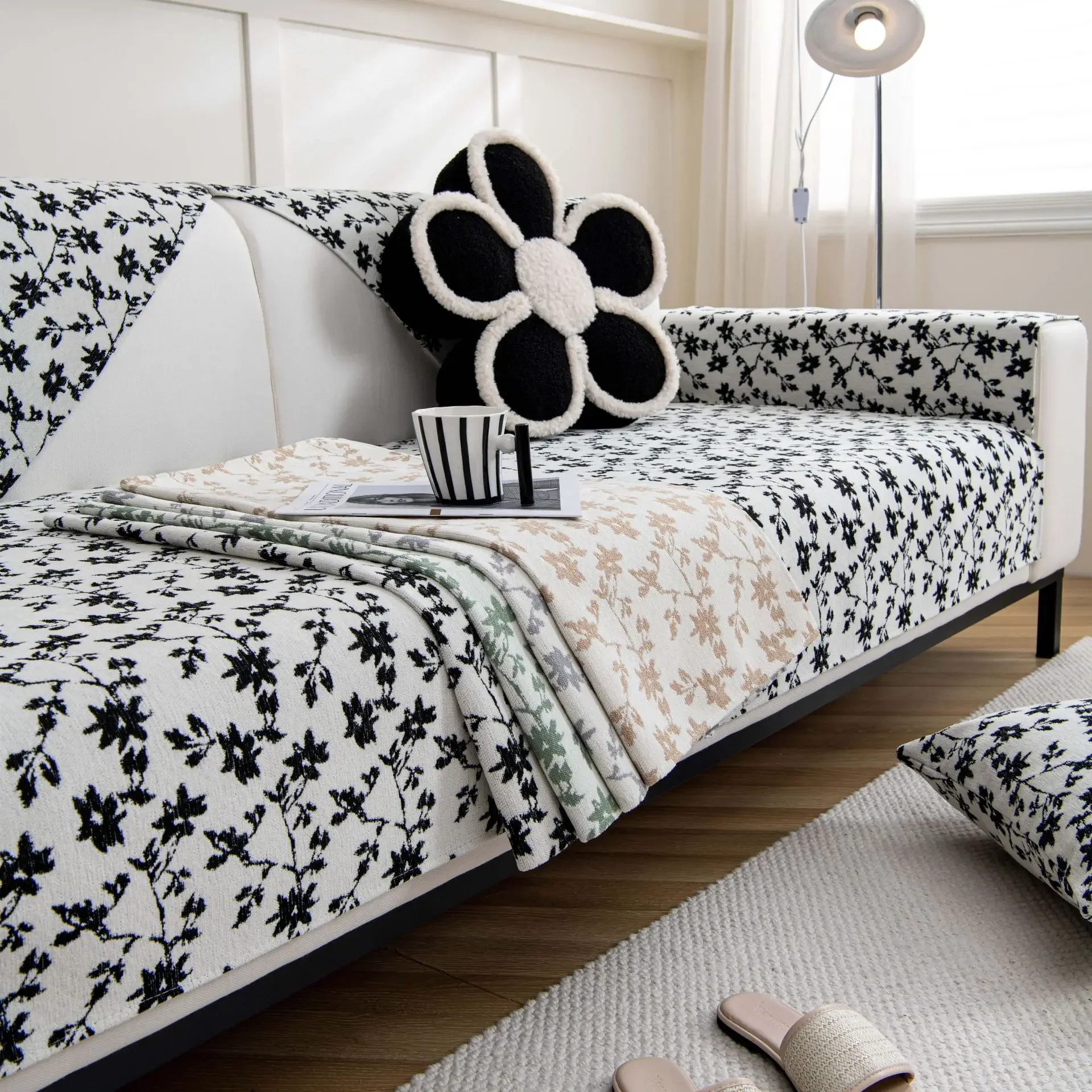 Nordic Sofa Cushion Chenille Four Seasons Universal Non-Slip Cushion Simple Modern Fabric Cover Universal Sofa Cover