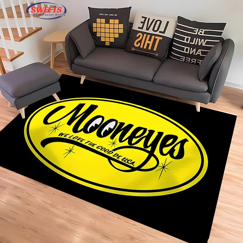 3D Printing M-Mooneyes Carpet for Living Room Bedroom Hallway Long Strip Anti-slip Soft Area Rug Sofa Doormat HomeDecor Mat Gift