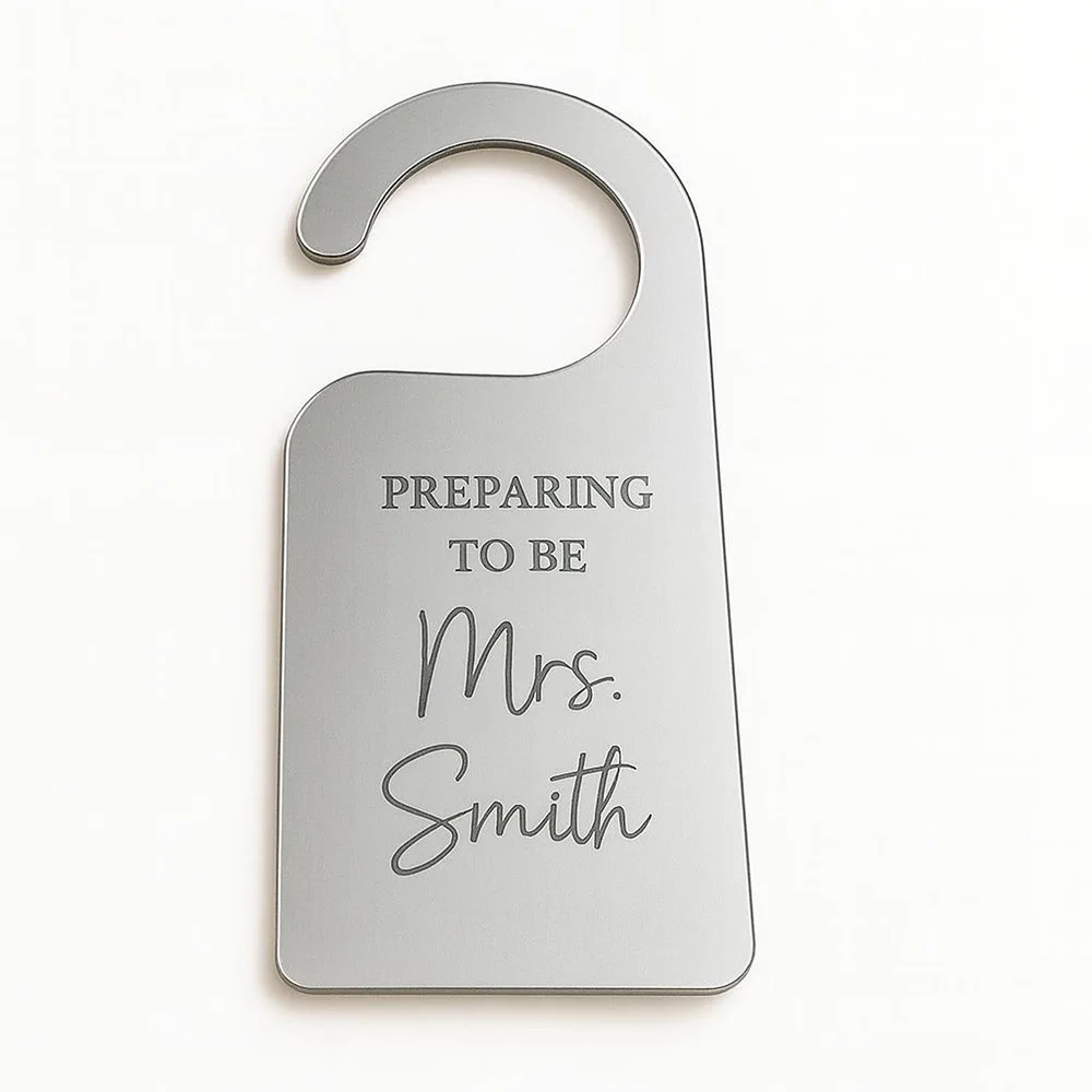 Personalized Bridal Door Decoration Preparing to Be Mrs Bride Getting Ready Sign Door Hanger Wedding Sign Wedding Morning Gift - view 4