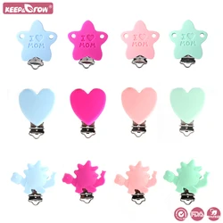 3pcs Silicone Pacifier Clip Star Heart Shaped Clips BPA Free DIY Pacifier Chain Accessories Baby Soother Nursing Dummy Holder