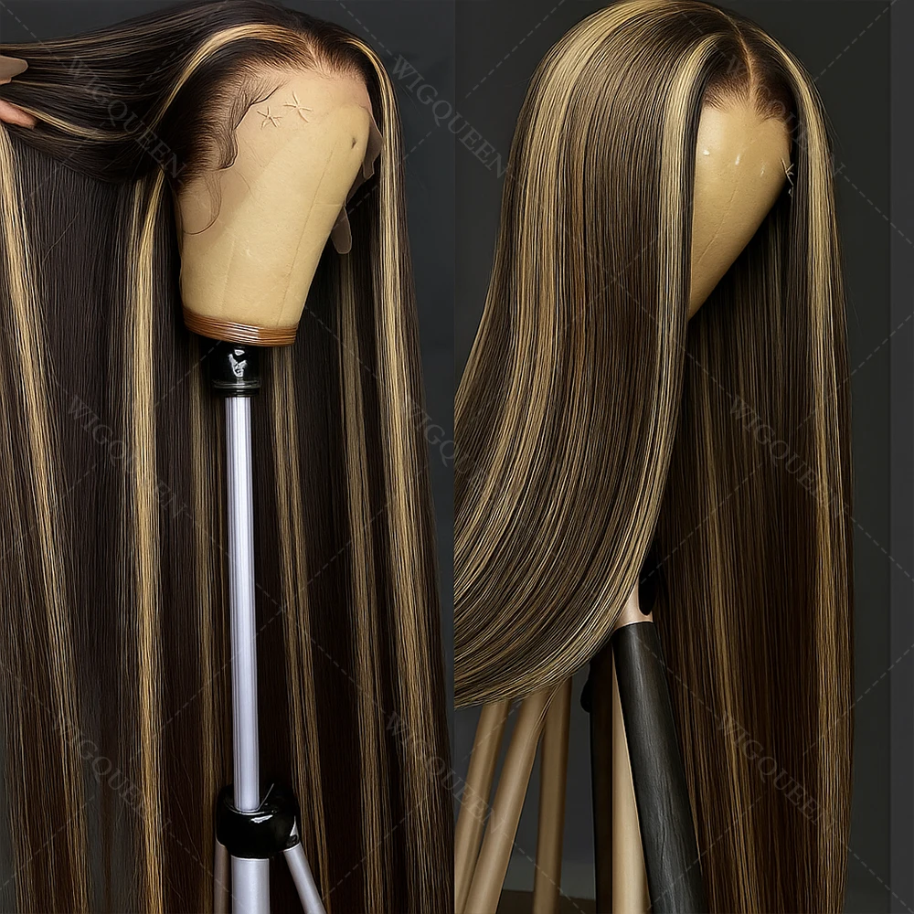 

P1B/27 Highlight Wig Human Hair 13X4 Bone Straight Lace Frontal Human Hair Blonde Wigs Brazilian Transparent Lace Pre Plucked