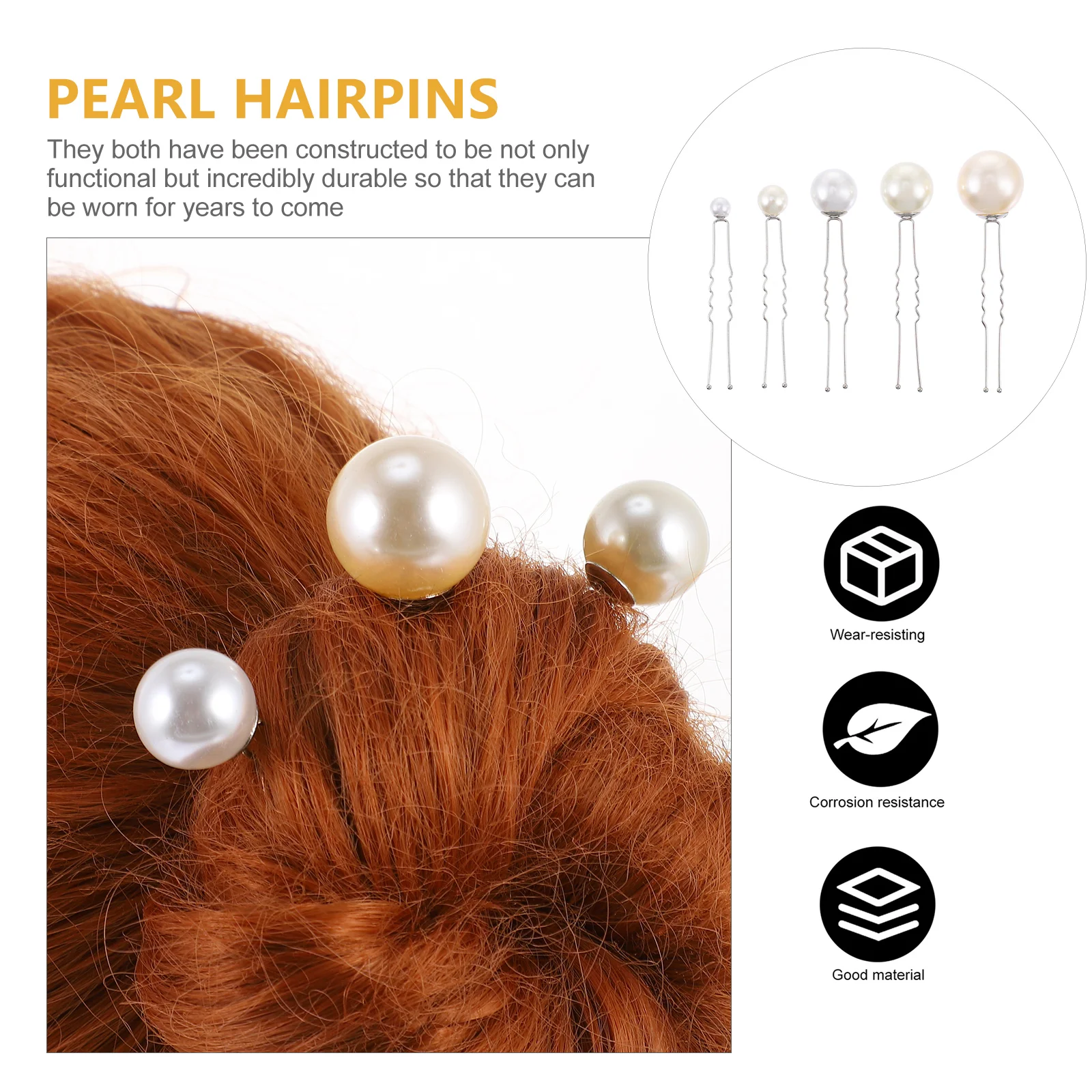 

16pcs U shaped Hairpins Pearl Headdress Wedding Bridesmaid Accessories Durable Styling Hair Piece Communion Functional
