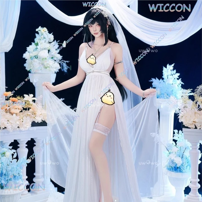 

YesOk Game Azur Lane IJN Taihō Свадебный Косплей Костюм Парик Фата Сексуальное Свадебное Платье Головные Уборы Женщины Хэллоуин Вечеринка