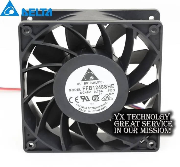 

For Delta FFB1248SHE 12038 12cm 120mm 48v 0.75A double ball speed cooling fan for 120*120*38mm