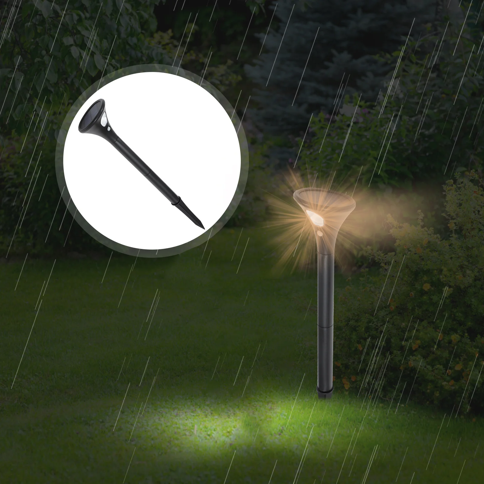 

Солнечный светодиодный уличный фонарь из ABS-пластика, водонепроницаемый, с датчиком движения, автоматическое включение/выключение для сада, двора, патио, дорожек