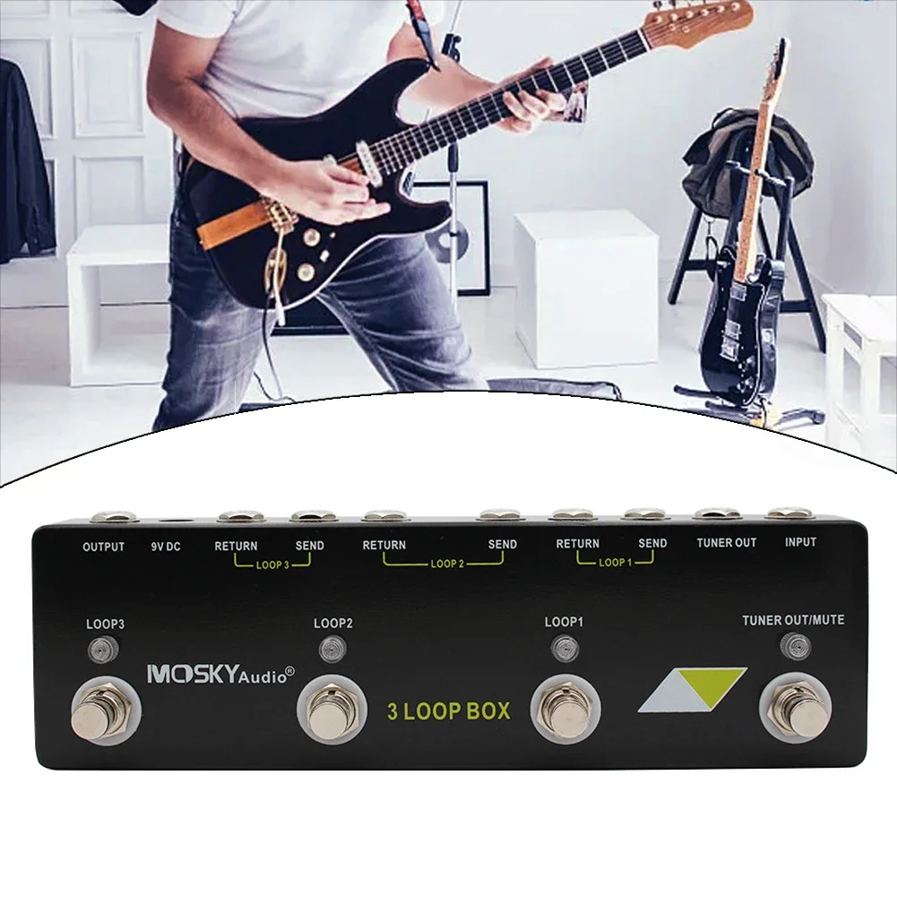 

230*70*36mm Looper Effect Pedal Flexible Input Socket Design Tuner Mute Switch Compact Design Customizable Input Socket