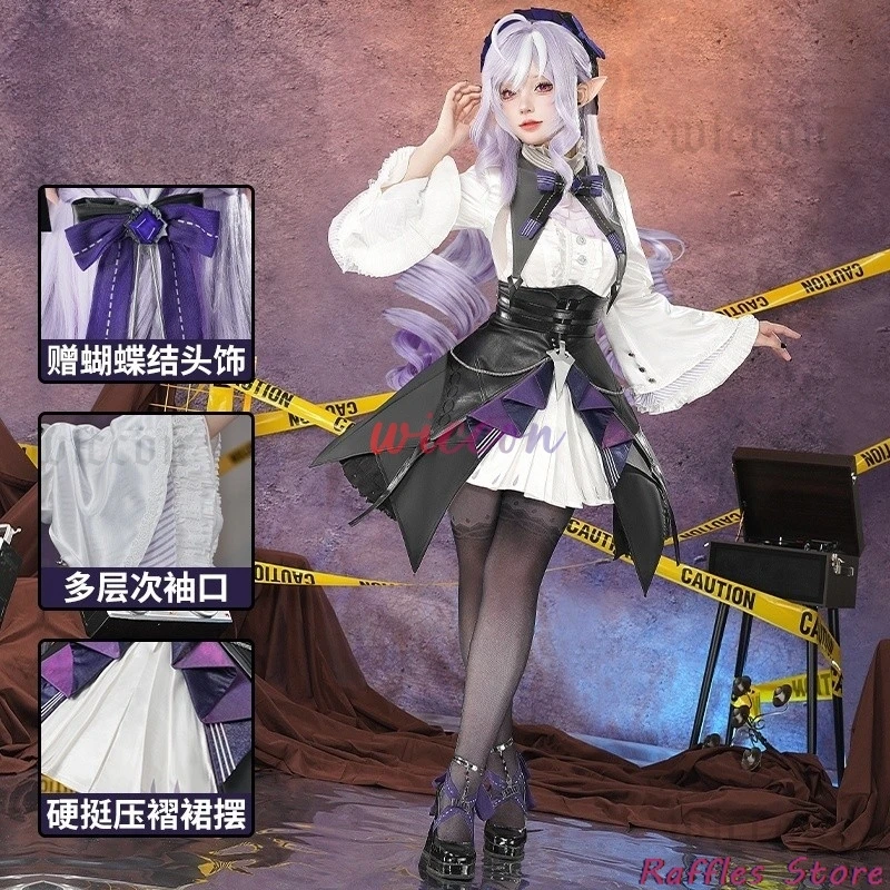 

Vivian Cosplay Costume Zenless Zone Zero Dress Vivian Wig Headwear Uniform Mockingbird Halloween for Women Girls Carnival Props