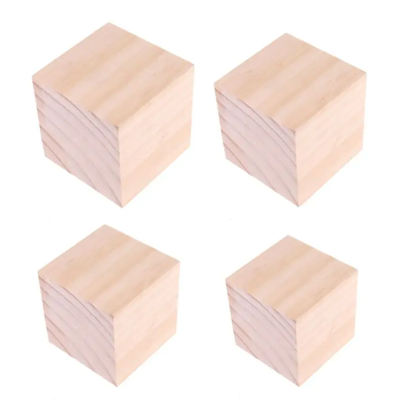 Wooden Craft Cubes Block Home Table Decoration Cube Room Ornament Drop shipping