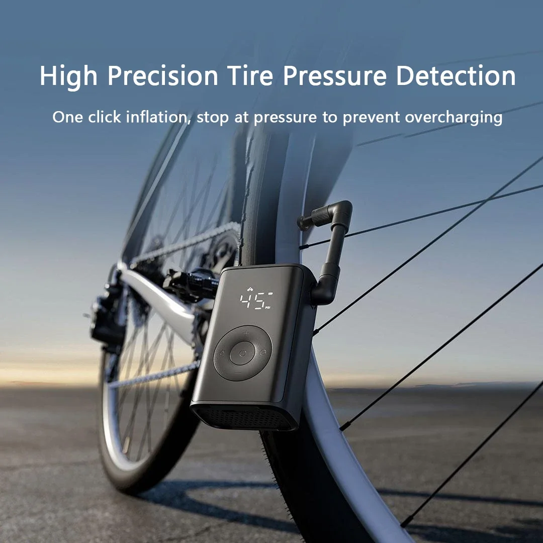 Pompa Udara Portabel Xiaomi Mijia Asli 150psi Layar Tampilan Elektrik 2000mAh untuk Mengisi Ban Sepeda, Bola, Lampu Darurat