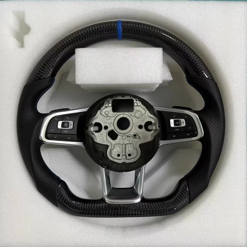 

For Volkswagen High Quality Black Real Carbon Fiber Sport Steering Wheel Upgrade Fit Golf POLO GTI GTD MK7