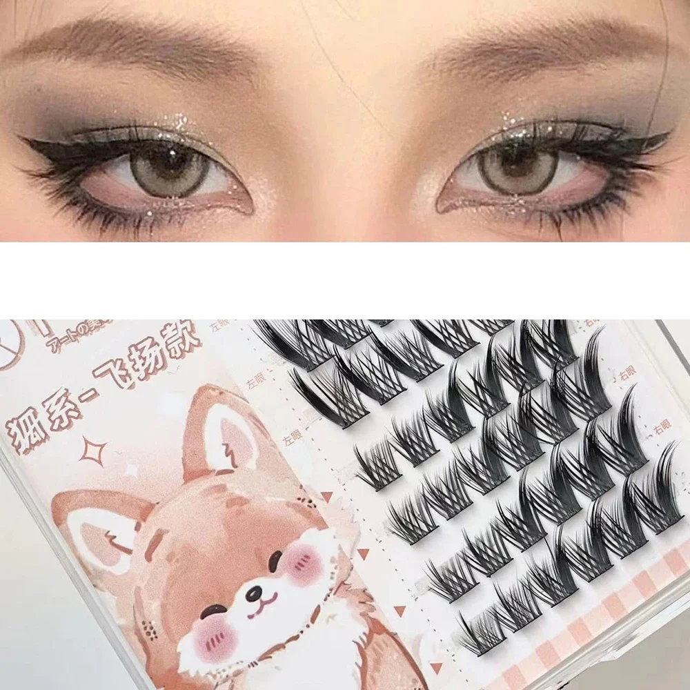 No Need Glue Self-adhesive False Eyelashes Natural Lively Thick Dense Segmented Lashes Individual Cluster DIY Anime Eyes Makeup