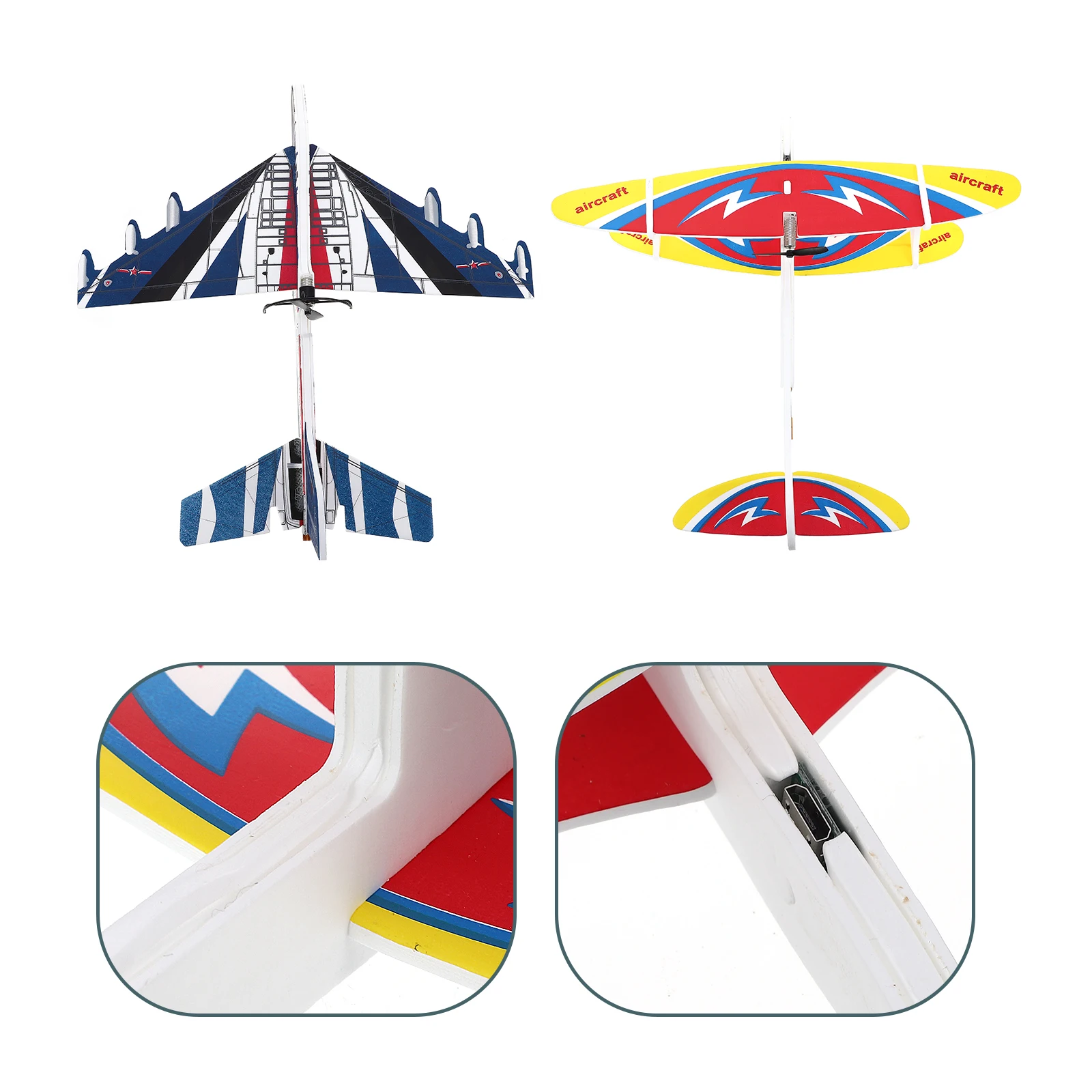 

2pcs Glider Plane Toy with Light Electric Airplane Toys Aircraft USB Charged Outdoor Kids Model Educational Stylish Appearance