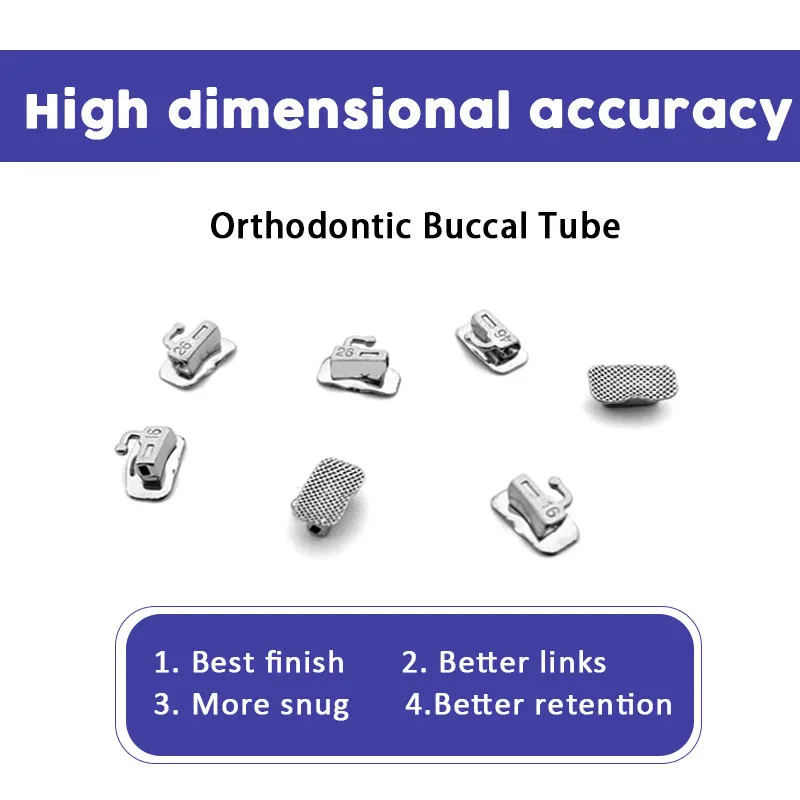 Tubo bucal de ortodoncia Dental, 20 juegos por 80 Uds., individual, 1.a y 2.a Molar, Base de malla no Convertible, Roth/MBT