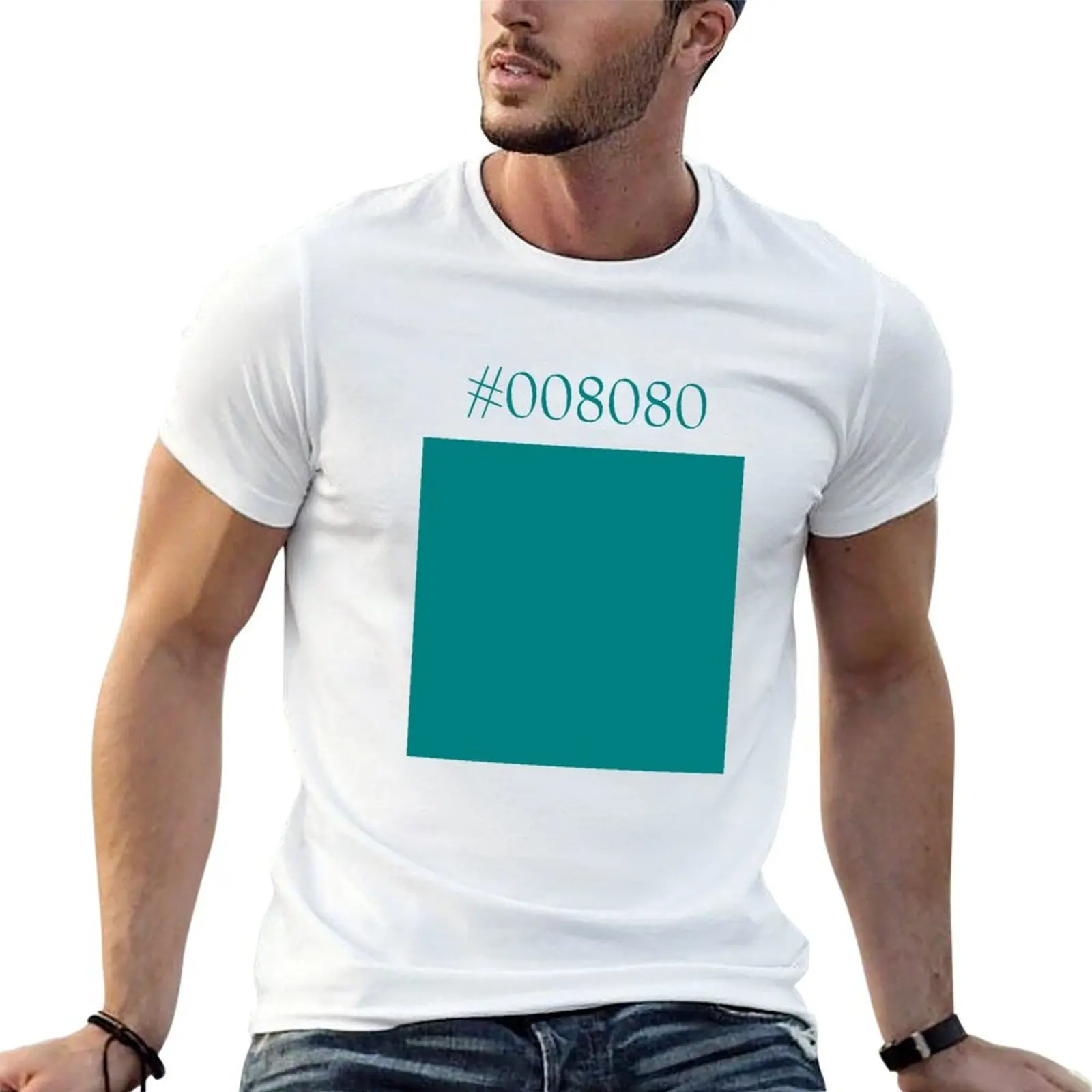 

Teal Color Hex Code #008080 Quadrat T-Shirt t shirts designer t shirts for man pack white cotton t shirts man 100% T-Shirt