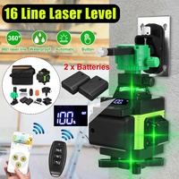 4D 16 Lines Laser Level Green Line Self Leveling 360 Horizontal And Vertical Powerful Laser Level Green Beam With 2 Battery