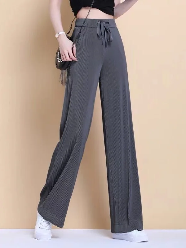 

Летние женские брюки Fenixuan больших размеров с высокой талией, прямые, свободные, повседневные, широкие, в пол