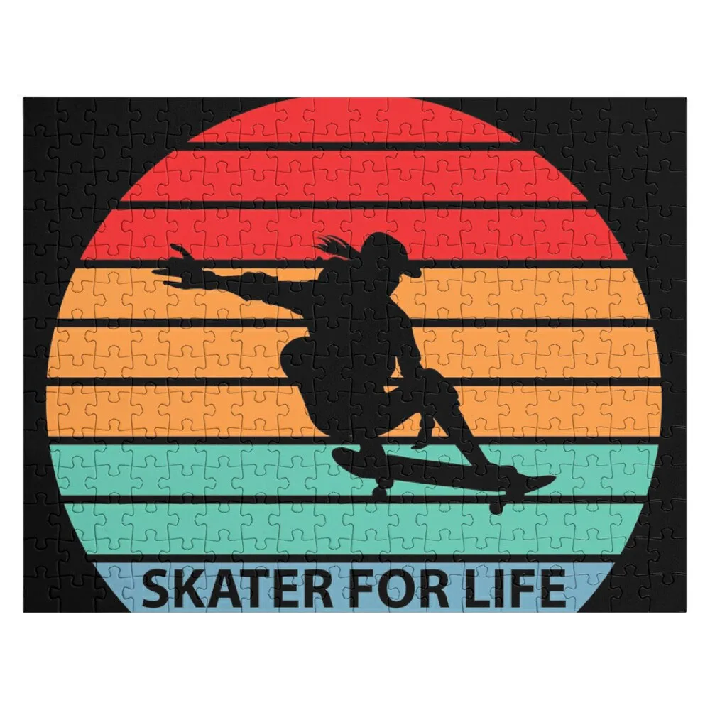 

Retro Skateboarding Gift - Skater For Life Jigsaw Puzzle Jigsaw Puzzle Custom Toys For Children Toddler Toys