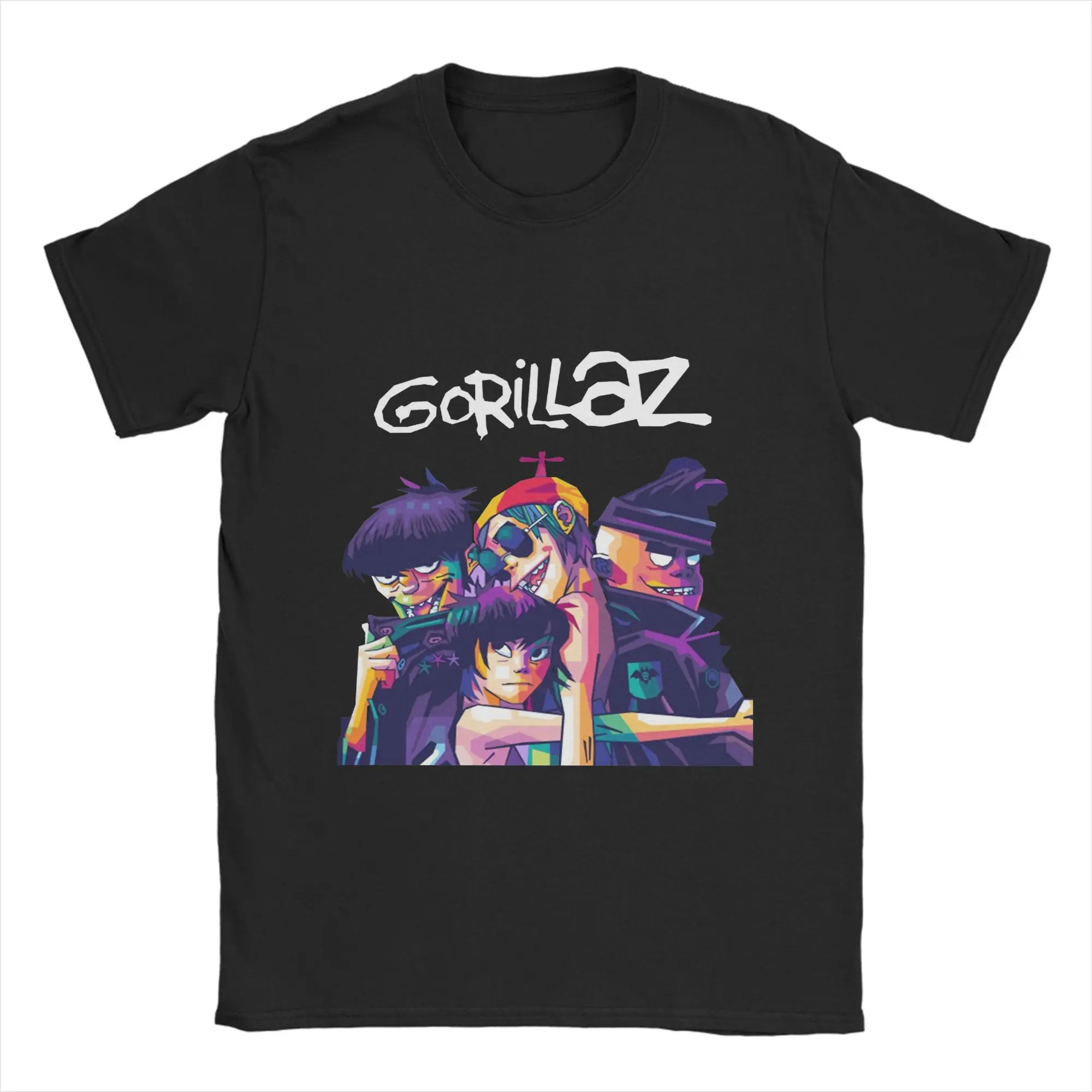 

Повседневная футболка, летние модные футболки Gorillazs, футболка из 100% хлопка для мужчин, Y2K, одежда с короткими рукавами и забавным узором
