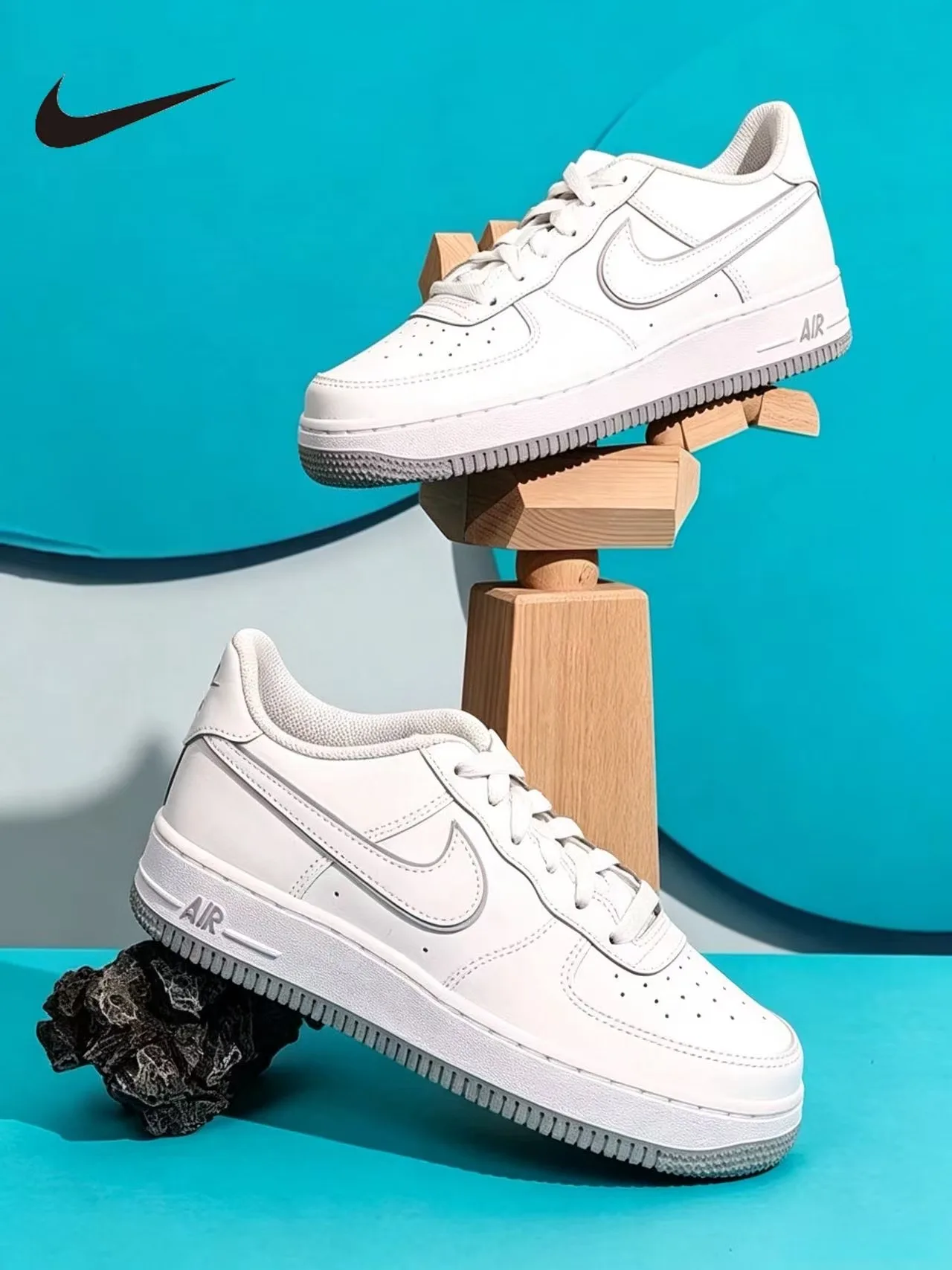Nike Air Force 1 GS Low Big Girls Casual Leather Classic AF1 Zapatillas deportivas para patinar Zapatillas deportivas DX5805-100