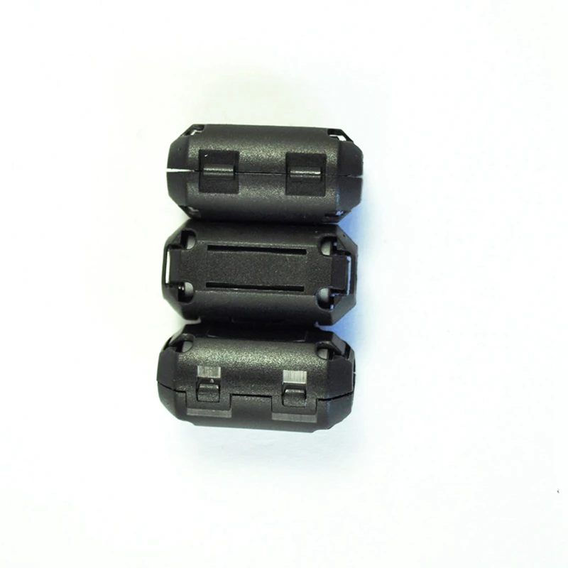 10 Pcs Movable 7Mm Inner Diameter Black Ferrite Core Ring Cable Clip With 10Pcs Clip On Clamp RFI EMI EMC Noise Filters