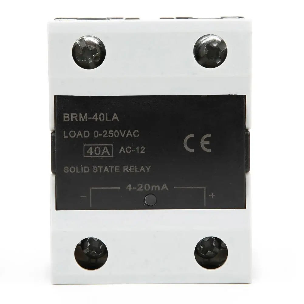 

BRM-40LA Solid State Relay 4~20mA Input, AC 0~250V Load Voltage, 40A Flame-Retardant