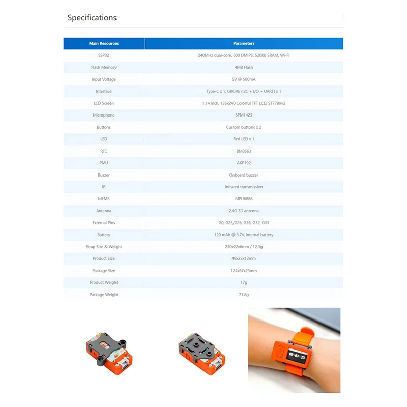 M5 Stack Stickc Plus ESP3 Smart Watch Kit Dispositivo Iot aprimorado com acessórios extensos para desenvolvedores e aficionados
