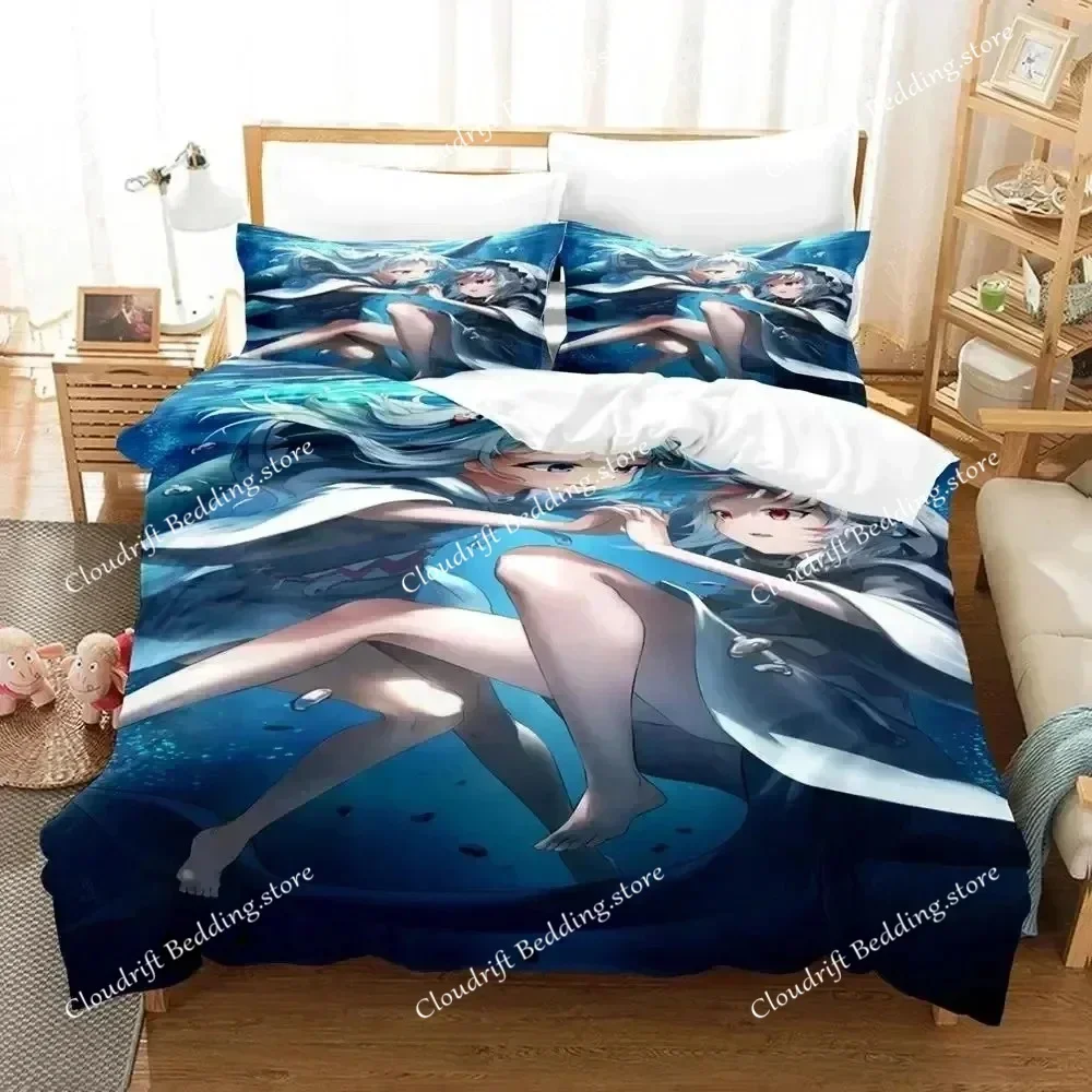 

Комплект постельного белья Gawr Gura Reflect Fanart holoMyth: пододеяльник, наволочки, одеяло, размеры King/Queen, для мальчиков и взрослых, 026