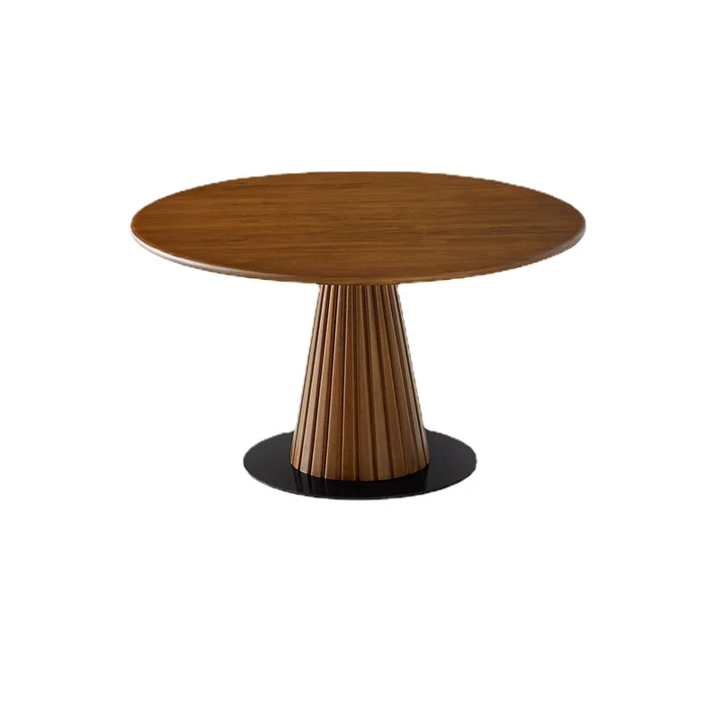 

Hotel Restaurant Oak Veneer Round Table New Solid Wood Customized Restaurant Furniture Dining Table Large Living Room Table