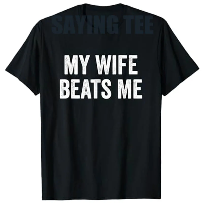 Meine Frau beats me – Ehemann-T-Shirt „I Love My Husband“-Buchstaben-gedrucktes Spruch-T-Shirt mit lustiger Beziehung für Paare, Hochzeitsoberteile – Detail 3