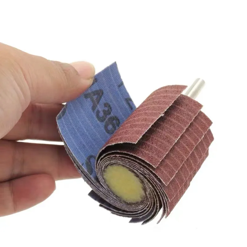 1 piece 35*50*6mm Mounted Abrasive Sanding Cloth Wire Striping Grinding Wheel for Curved Surface Wood Carving Polishing