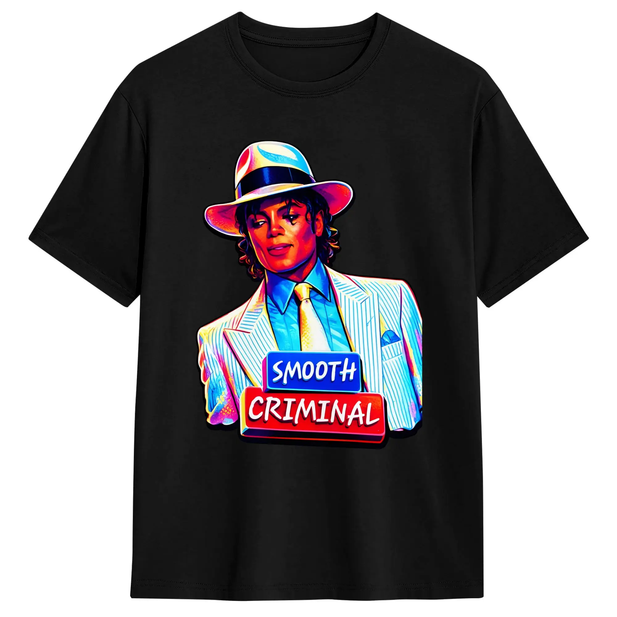 M-Michael J-Jackson Smooth Criminal Moonwalker Cotton T-Shirt For Man Summer Vintage T Shirts Harajuku Tees Plus Size Clothes