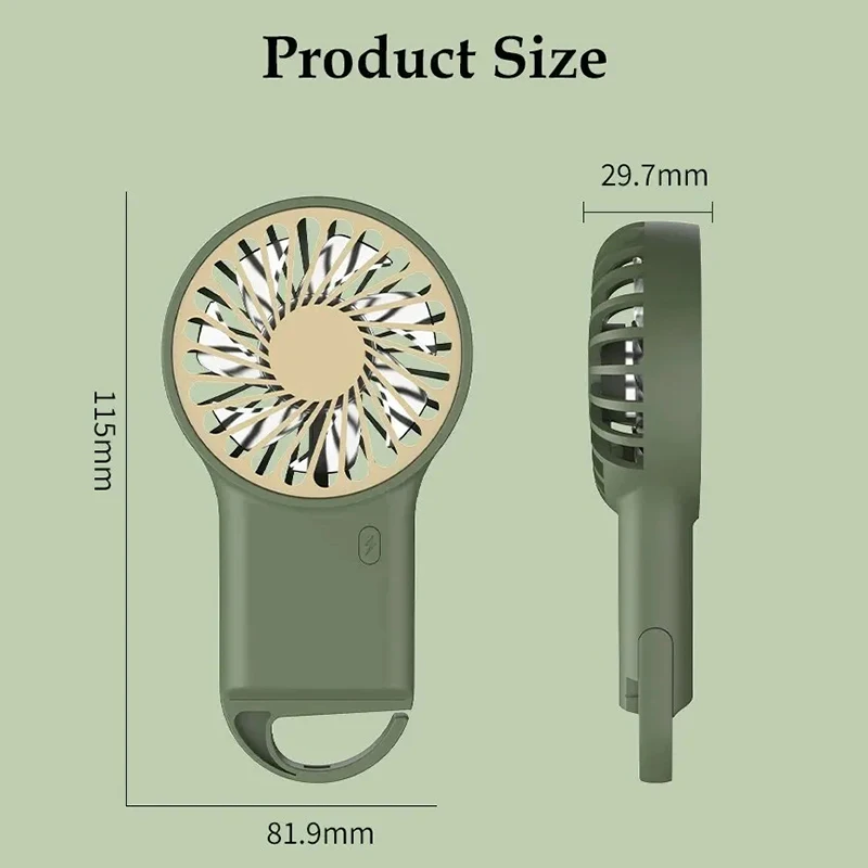 휴대용 전기 선풍기 분 바람 공기 냉각 핸드 USB 데스크탑 충전식 핸드헬드 선풍기, 후크 포함, 전기 선풍기 신상